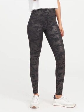 SPANX Faux Leather Camo Leggings
